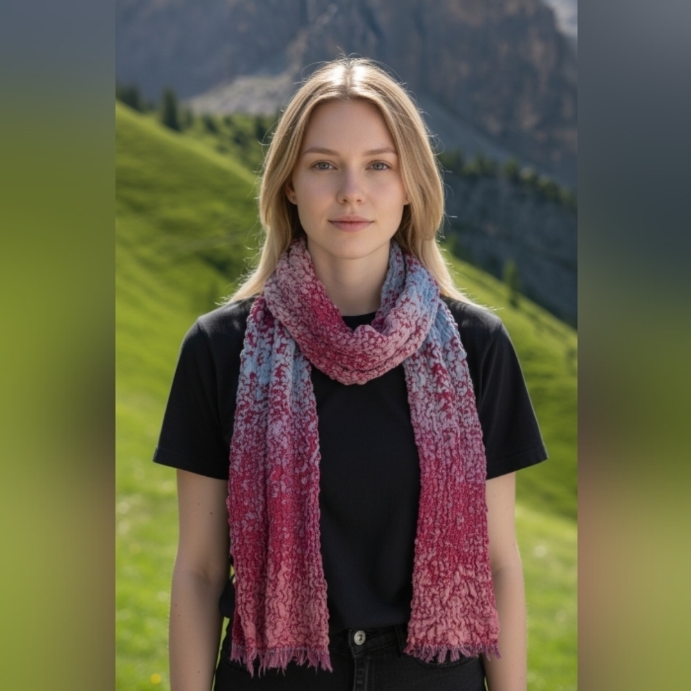Pink Ombre Fringed Scarf
